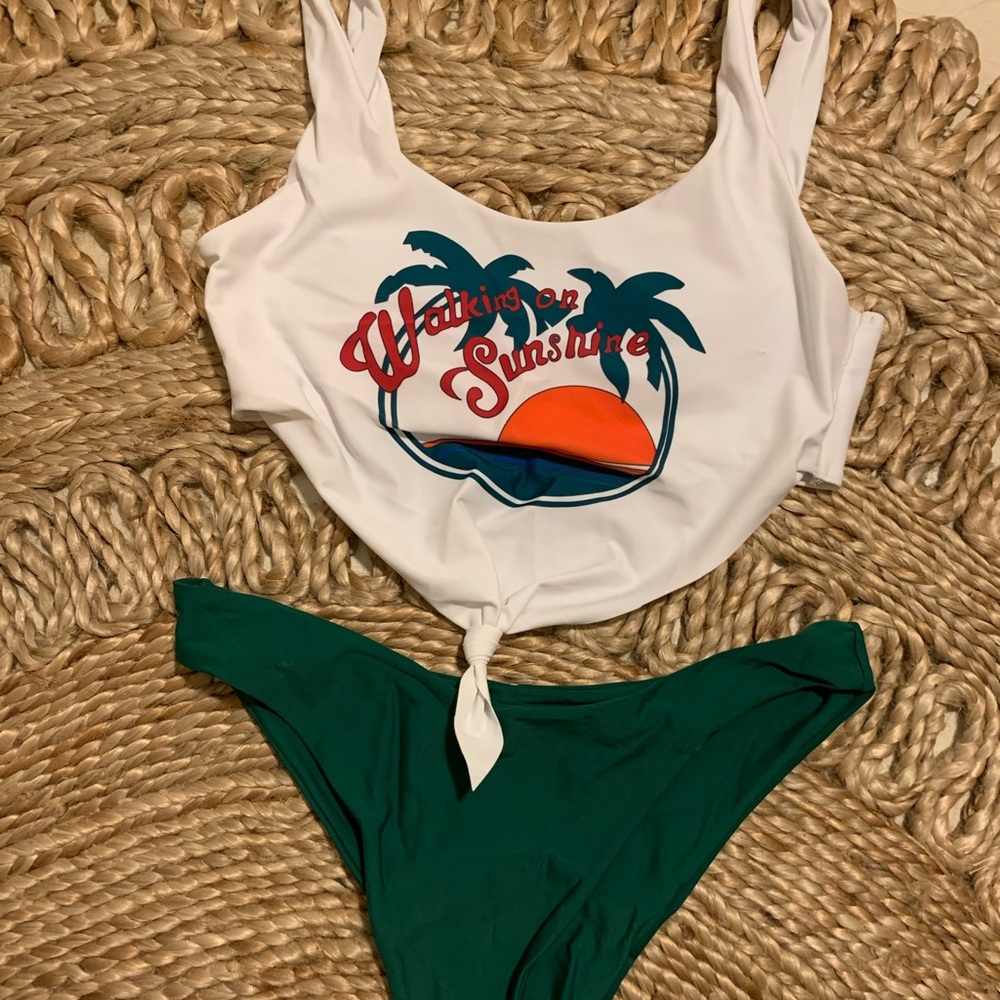 Trendy walking on sunshine bikini